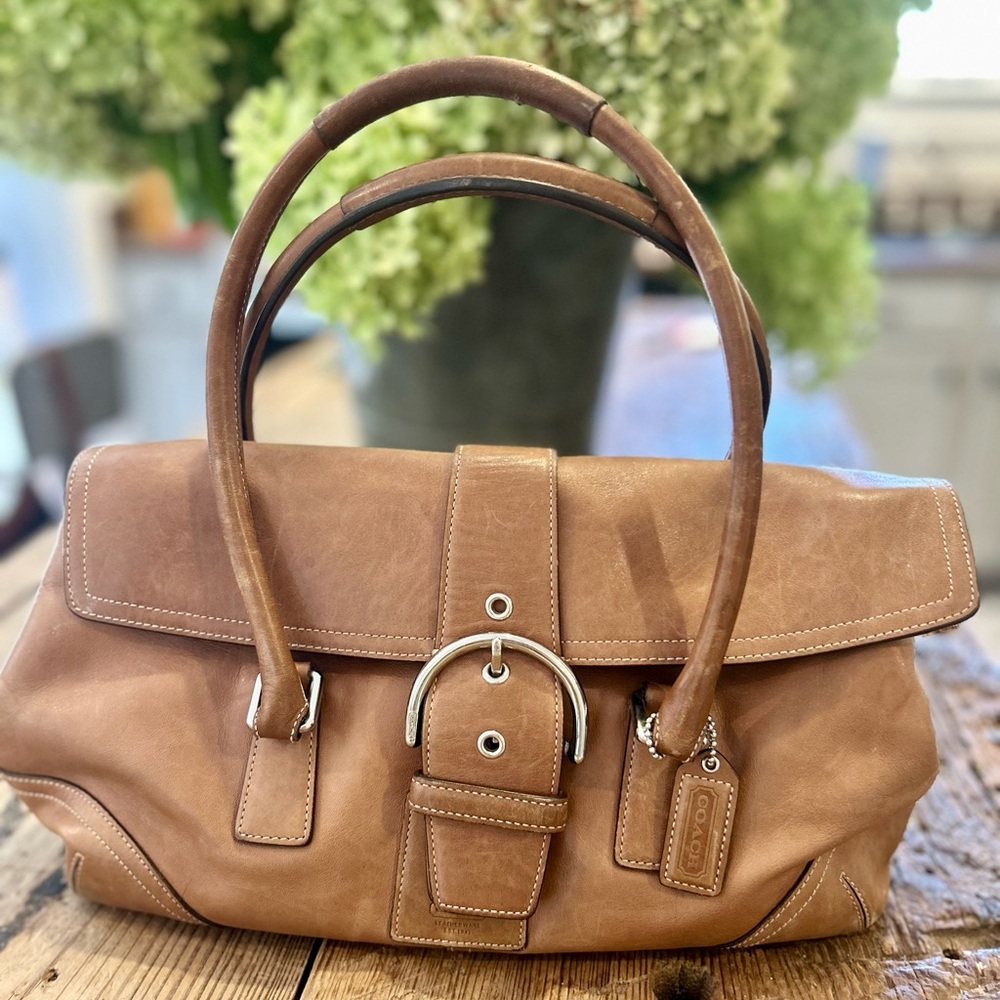Vintage Coach Satchel SOHO Buckle Tan Leather - Style 9550